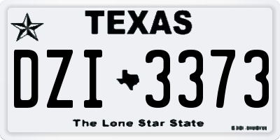 TX license plate DZI3373