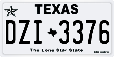 TX license plate DZI3376