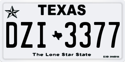 TX license plate DZI3377