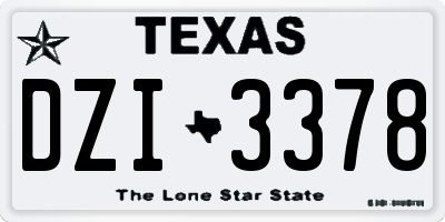 TX license plate DZI3378