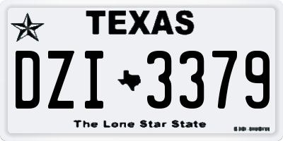 TX license plate DZI3379