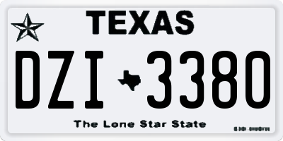 TX license plate DZI3380
