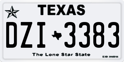 TX license plate DZI3383