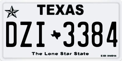 TX license plate DZI3384
