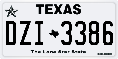 TX license plate DZI3386