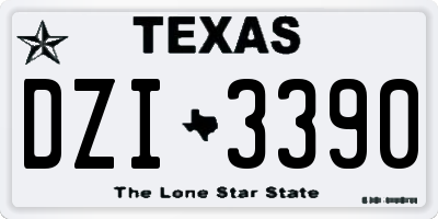 TX license plate DZI3390