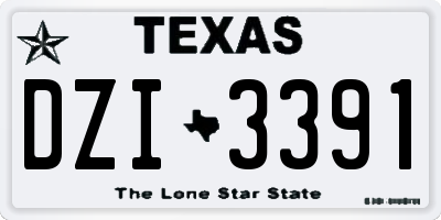 TX license plate DZI3391