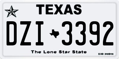 TX license plate DZI3392