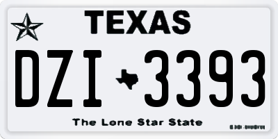 TX license plate DZI3393