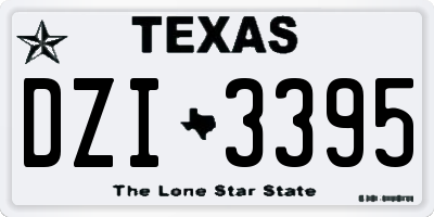 TX license plate DZI3395