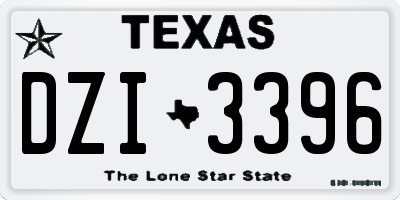 TX license plate DZI3396