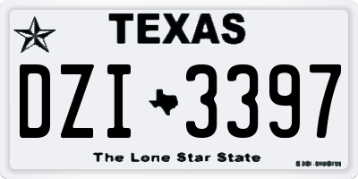 TX license plate DZI3397