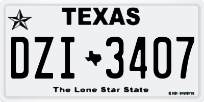 TX license plate DZI3407