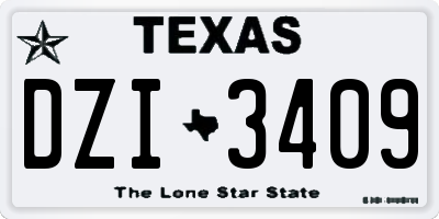 TX license plate DZI3409
