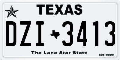 TX license plate DZI3413