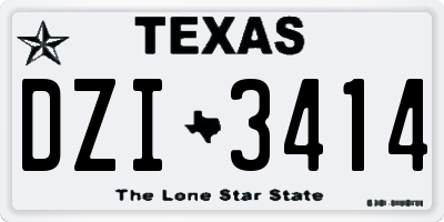 TX license plate DZI3414