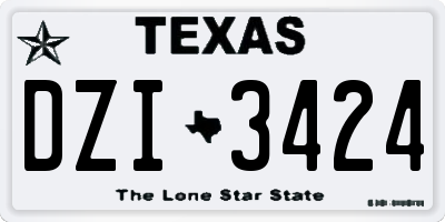 TX license plate DZI3424