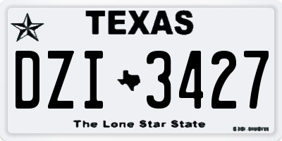 TX license plate DZI3427