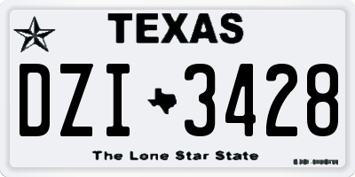 TX license plate DZI3428