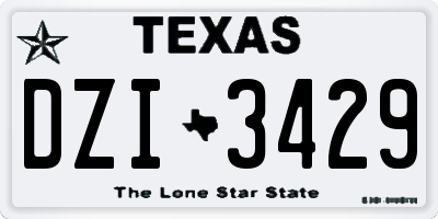 TX license plate DZI3429
