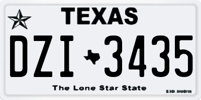 TX license plate DZI3435