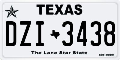 TX license plate DZI3438