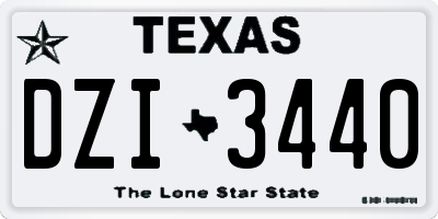 TX license plate DZI3440