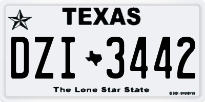 TX license plate DZI3442