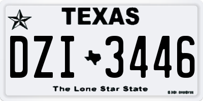 TX license plate DZI3446