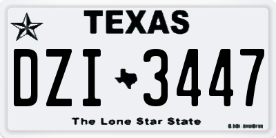 TX license plate DZI3447