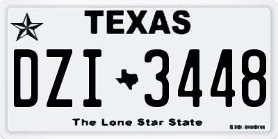 TX license plate DZI3448
