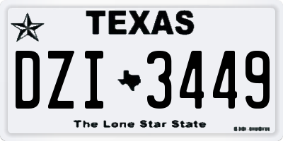 TX license plate DZI3449