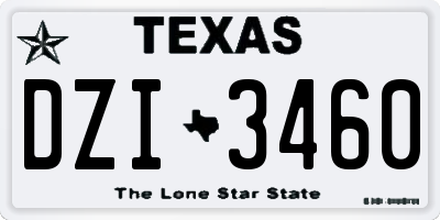 TX license plate DZI3460