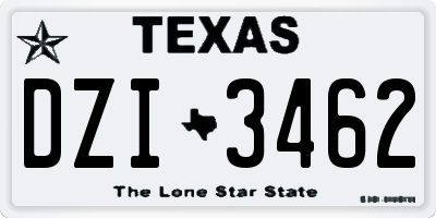 TX license plate DZI3462