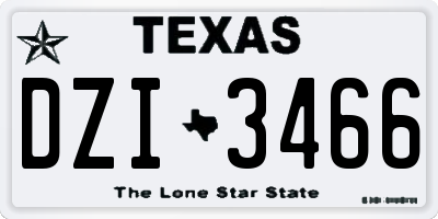 TX license plate DZI3466