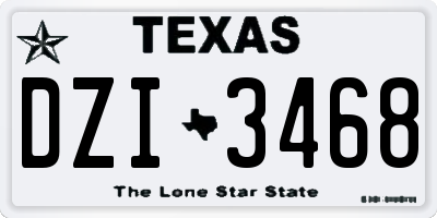 TX license plate DZI3468