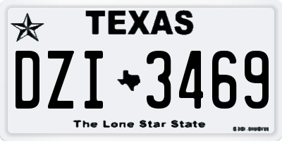 TX license plate DZI3469