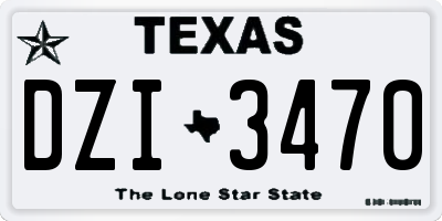 TX license plate DZI3470