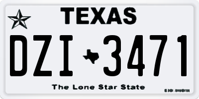 TX license plate DZI3471