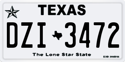 TX license plate DZI3472
