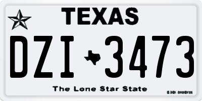 TX license plate DZI3473