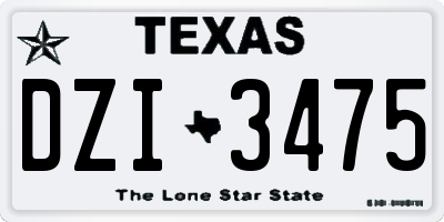 TX license plate DZI3475