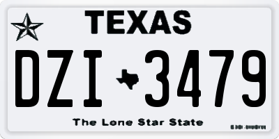 TX license plate DZI3479