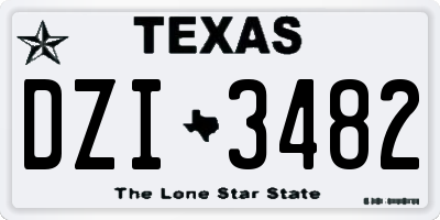 TX license plate DZI3482