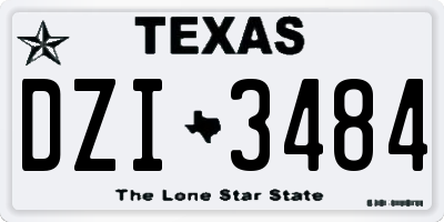 TX license plate DZI3484