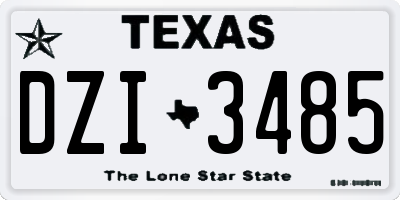 TX license plate DZI3485