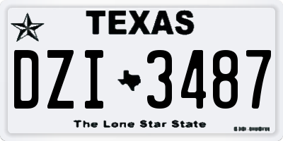 TX license plate DZI3487