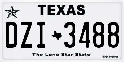 TX license plate DZI3488