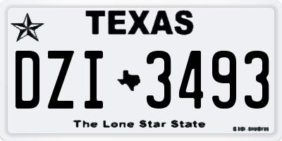 TX license plate DZI3493