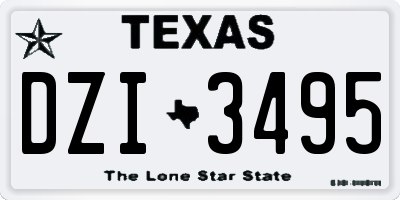 TX license plate DZI3495